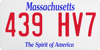 MA license plate 439HV7