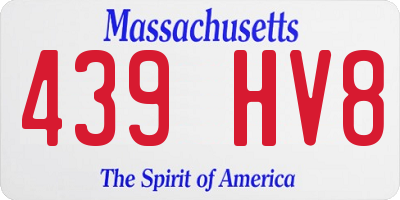 MA license plate 439HV8