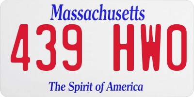 MA license plate 439HW0