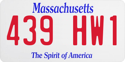 MA license plate 439HW1