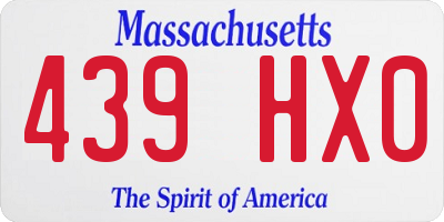 MA license plate 439HX0