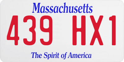 MA license plate 439HX1