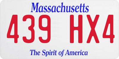 MA license plate 439HX4