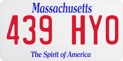 MA license plate 439HY0