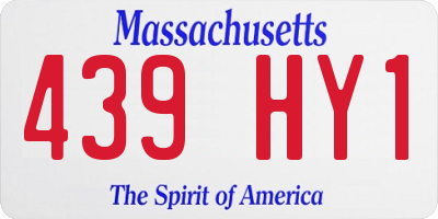 MA license plate 439HY1
