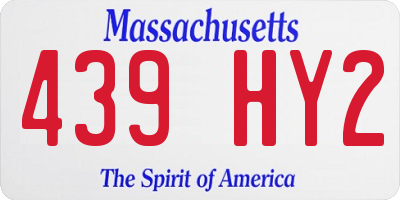 MA license plate 439HY2