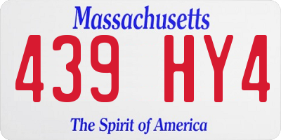 MA license plate 439HY4