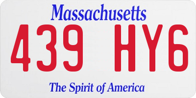 MA license plate 439HY6