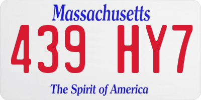 MA license plate 439HY7