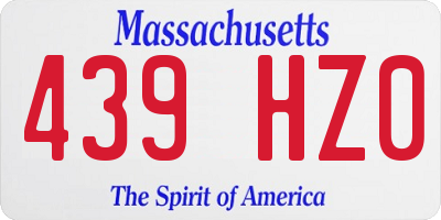 MA license plate 439HZ0