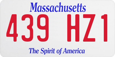 MA license plate 439HZ1