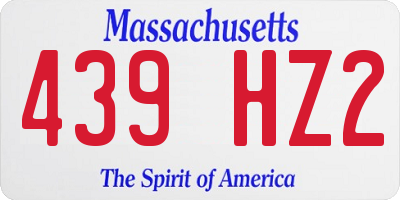 MA license plate 439HZ2