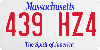 MA license plate 439HZ4