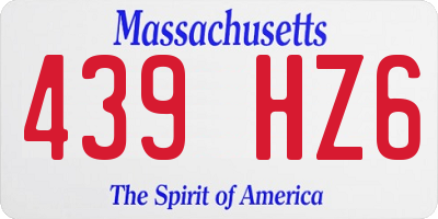 MA license plate 439HZ6