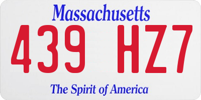 MA license plate 439HZ7