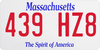 MA license plate 439HZ8