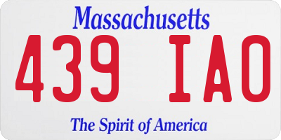 MA license plate 439IA0