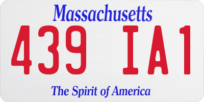 MA license plate 439IA1