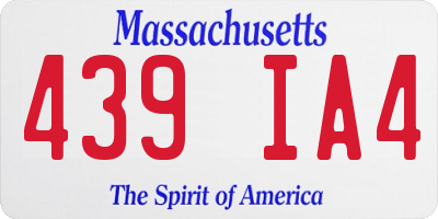 MA license plate 439IA4