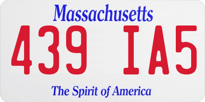 MA license plate 439IA5