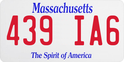 MA license plate 439IA6