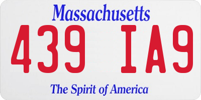 MA license plate 439IA9