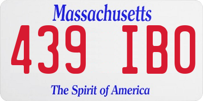 MA license plate 439IB0