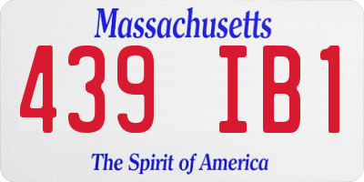 MA license plate 439IB1