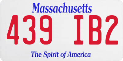 MA license plate 439IB2