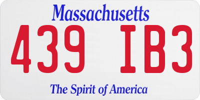 MA license plate 439IB3