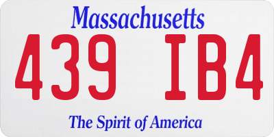 MA license plate 439IB4