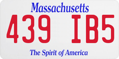 MA license plate 439IB5