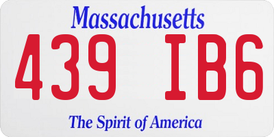 MA license plate 439IB6