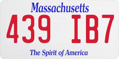 MA license plate 439IB7
