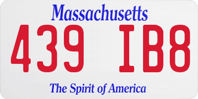 MA license plate 439IB8