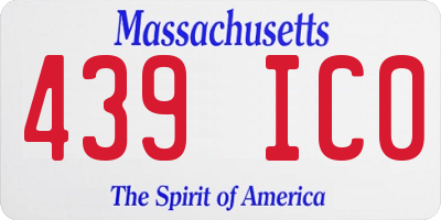 MA license plate 439IC0
