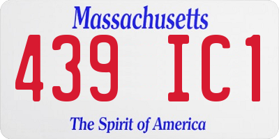 MA license plate 439IC1