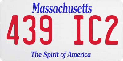 MA license plate 439IC2