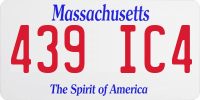 MA license plate 439IC4