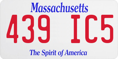 MA license plate 439IC5