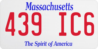 MA license plate 439IC6