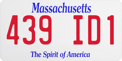 MA license plate 439ID1