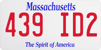 MA license plate 439ID2