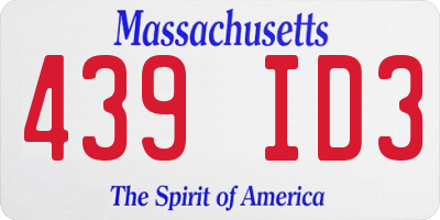 MA license plate 439ID3