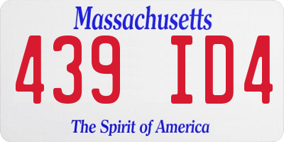 MA license plate 439ID4