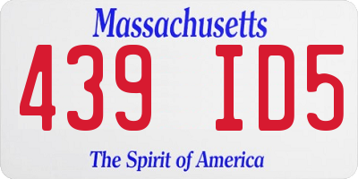 MA license plate 439ID5