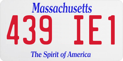MA license plate 439IE1