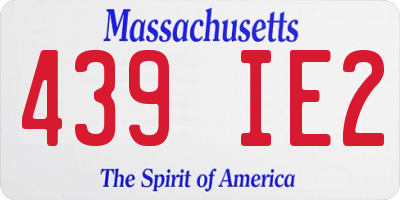 MA license plate 439IE2