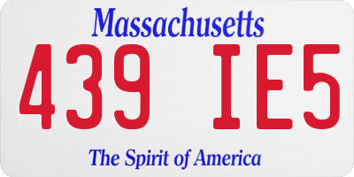 MA license plate 439IE5