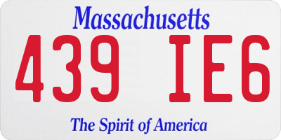 MA license plate 439IE6